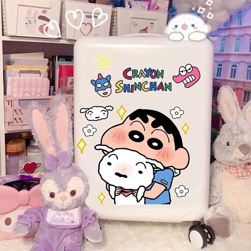 蜡笔小新贴纸卡通可爱电动车头盔笔记本电脑收纳箱防水贴画挡划痕