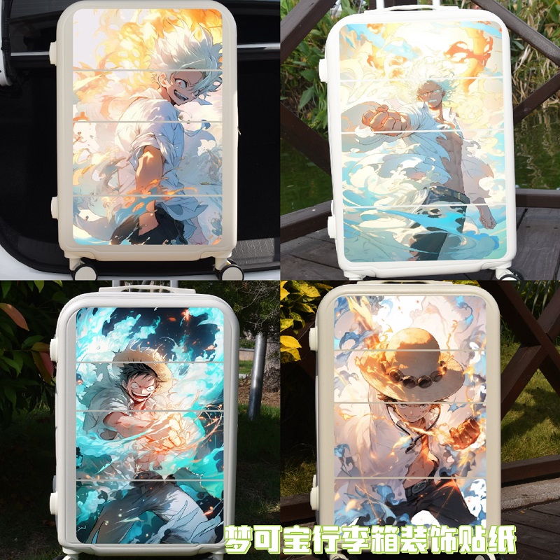 海贼王路飞五档尼卡行李箱贴纸大号防水旅行箱拉杆箱装饰贴画防水