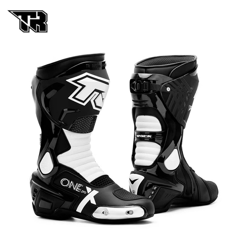 TR虎牌摩托车骑行鞋赛车公路赛道防护长靴男防摔四季机车骑行靴子