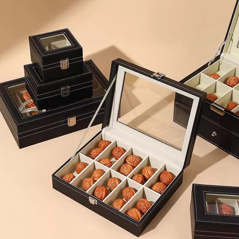 现货直销多位防尘文玩核桃手串盒狮子头古玩手串储存盒文玩收纳盒