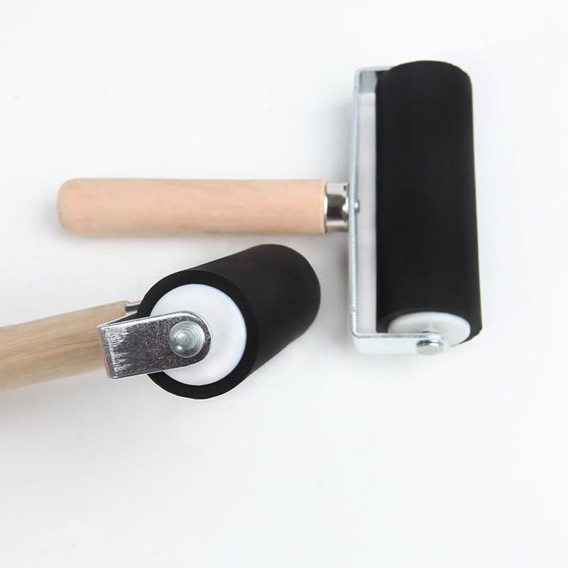 版画滚筒刷子美术油墨拓印软橡胶轮大小号版画滚筒墙刷油漆印工具