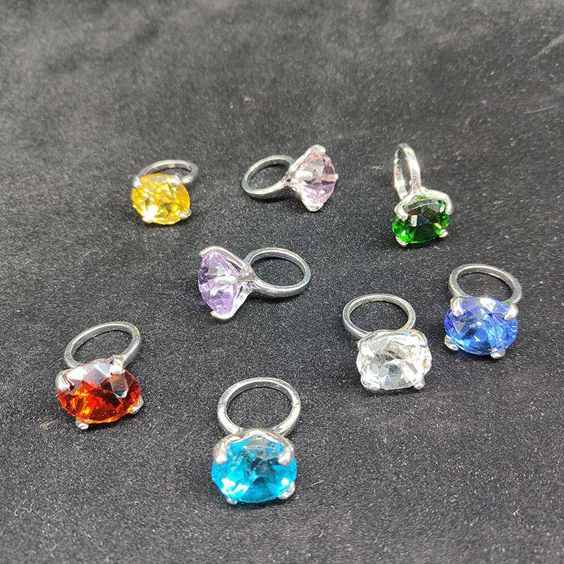 彩色水晶钻戒求婚水晶戒指送女友礼物生日礼品水晶钻石情人节礼物