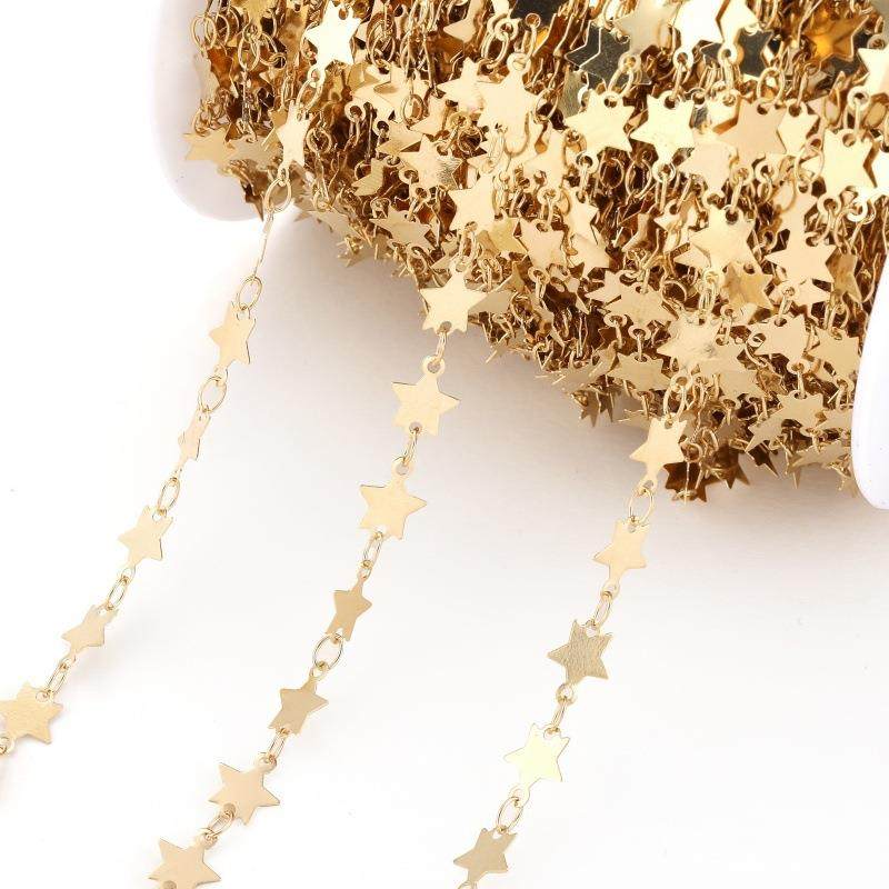 1米星星链条颈链 基础链条铜链项链手链饰品饰品配件 Y46
