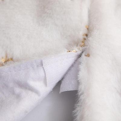 白色圣诞树裙毛绒雪花垫子圣诞装饰品圣诞树装饰圣诞场景搭配摆件