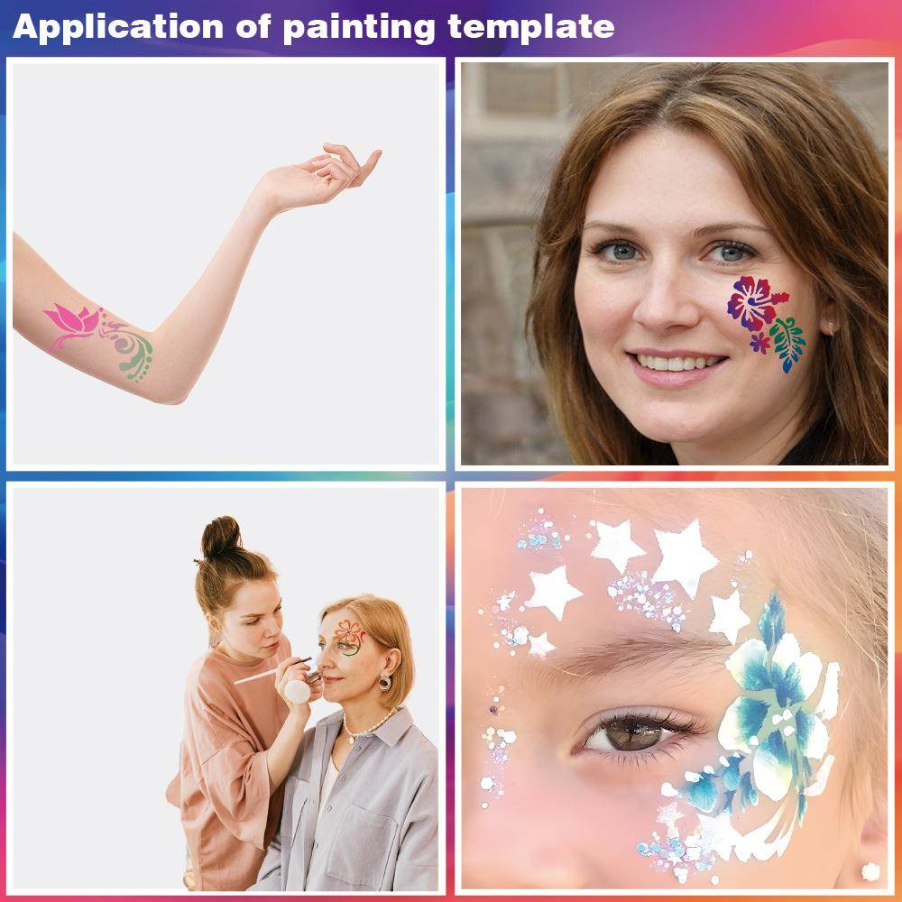 脸部图案彩绘镂空模板跨境儿童面部模板重复使用练习镂空绘画模板