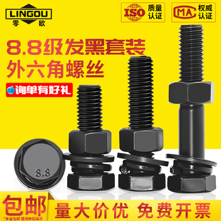 8.8级高强度外六角螺丝套装 加长大全M5M6M8M10M12M14M16M18M20M24