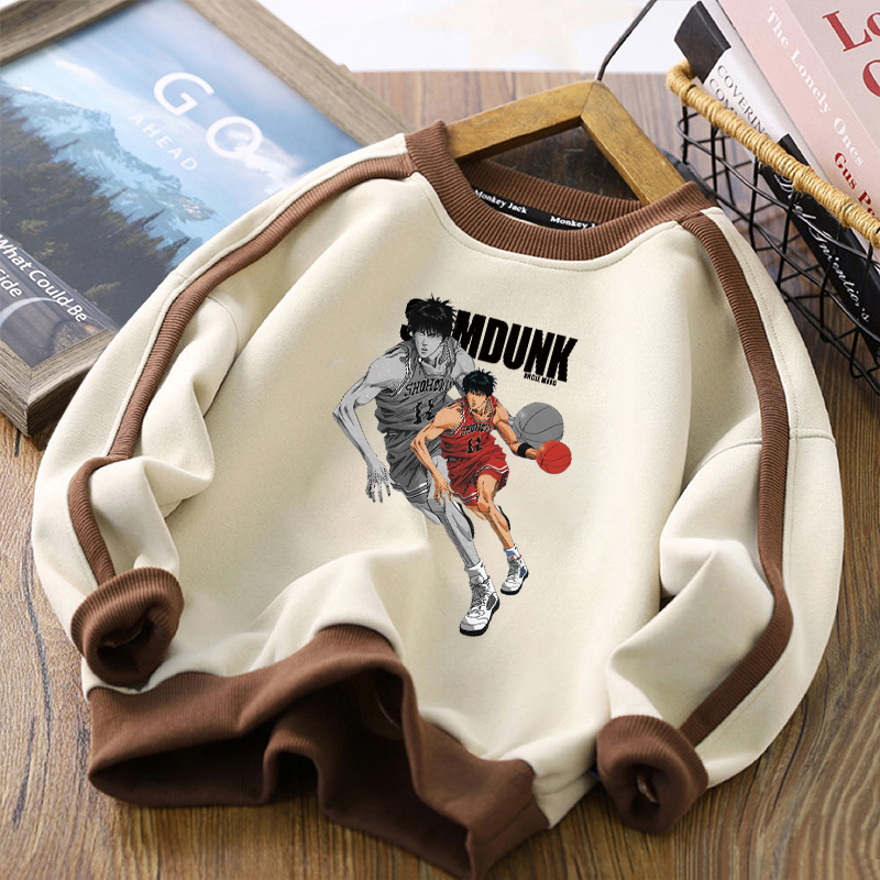 秋冬季2025新款童装保暖一体绒男童卫衣加绒中大童拼接长袖外套衫