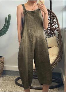 Jumpsuit 夏季 Casual Bib Loose 宽松休闲背带七分连身裤 Summer