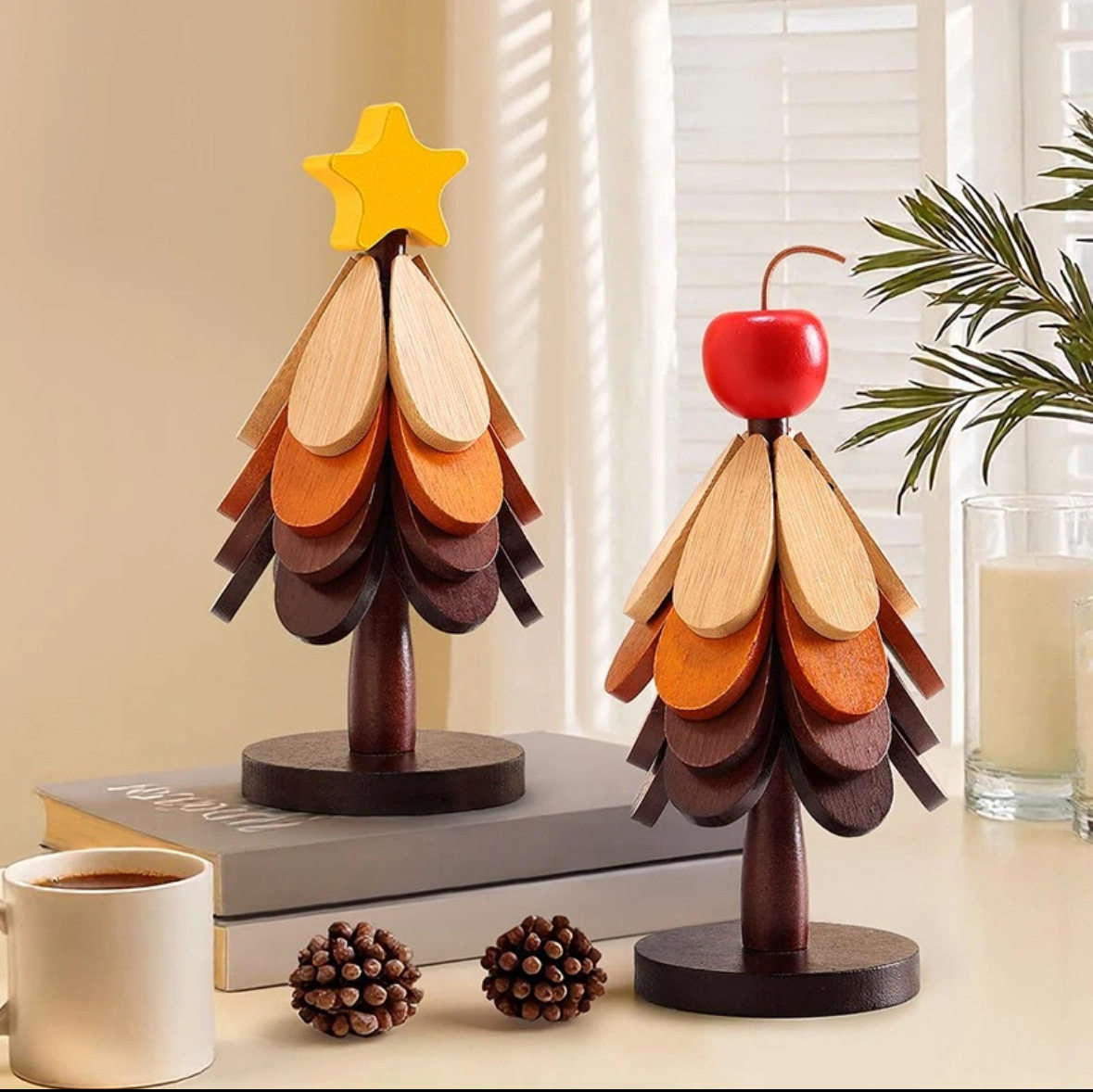 创意圣诞树木质隔热垫杯垫防烫餐桌摆件手工diy,节庆用品/礼品,文化创意杯垫/餐垫,淘宝优惠券,粉丝福利购,淘宝优惠卷