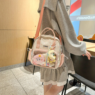 男女孩书包批 新款 时尚 可爱双肩包轻便爱心印花手提多用途包包春季