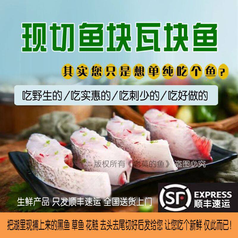 【鲜鱼块顺丰】新鲜鱼排瓦块鱼中段野生黑鱼草鱼花莲鱼块半成品