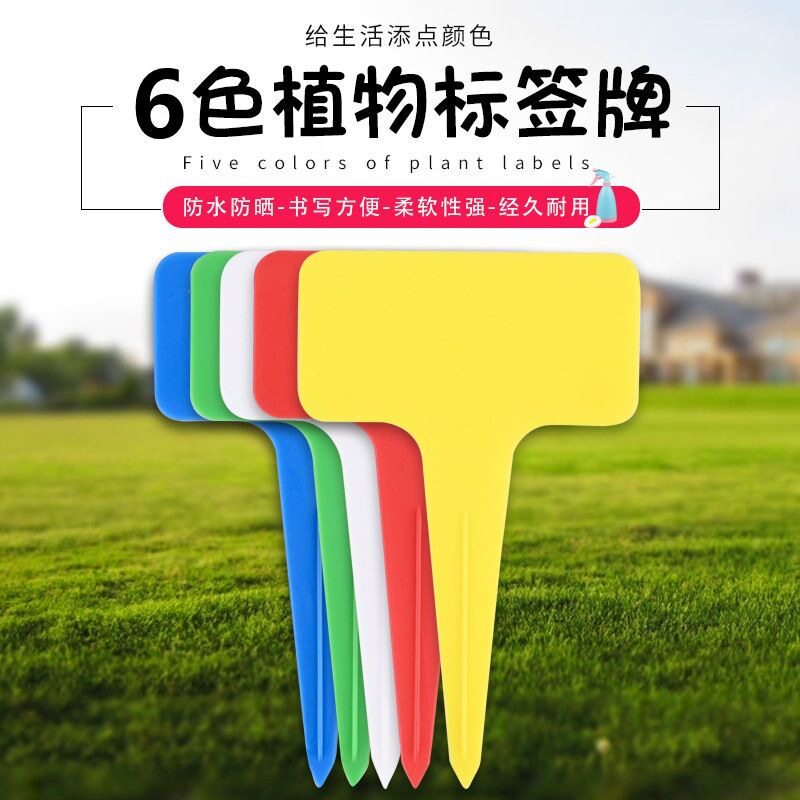 园艺标签牌标识T型花卉植物名字记录防水塑料插地牌多肉植物标签