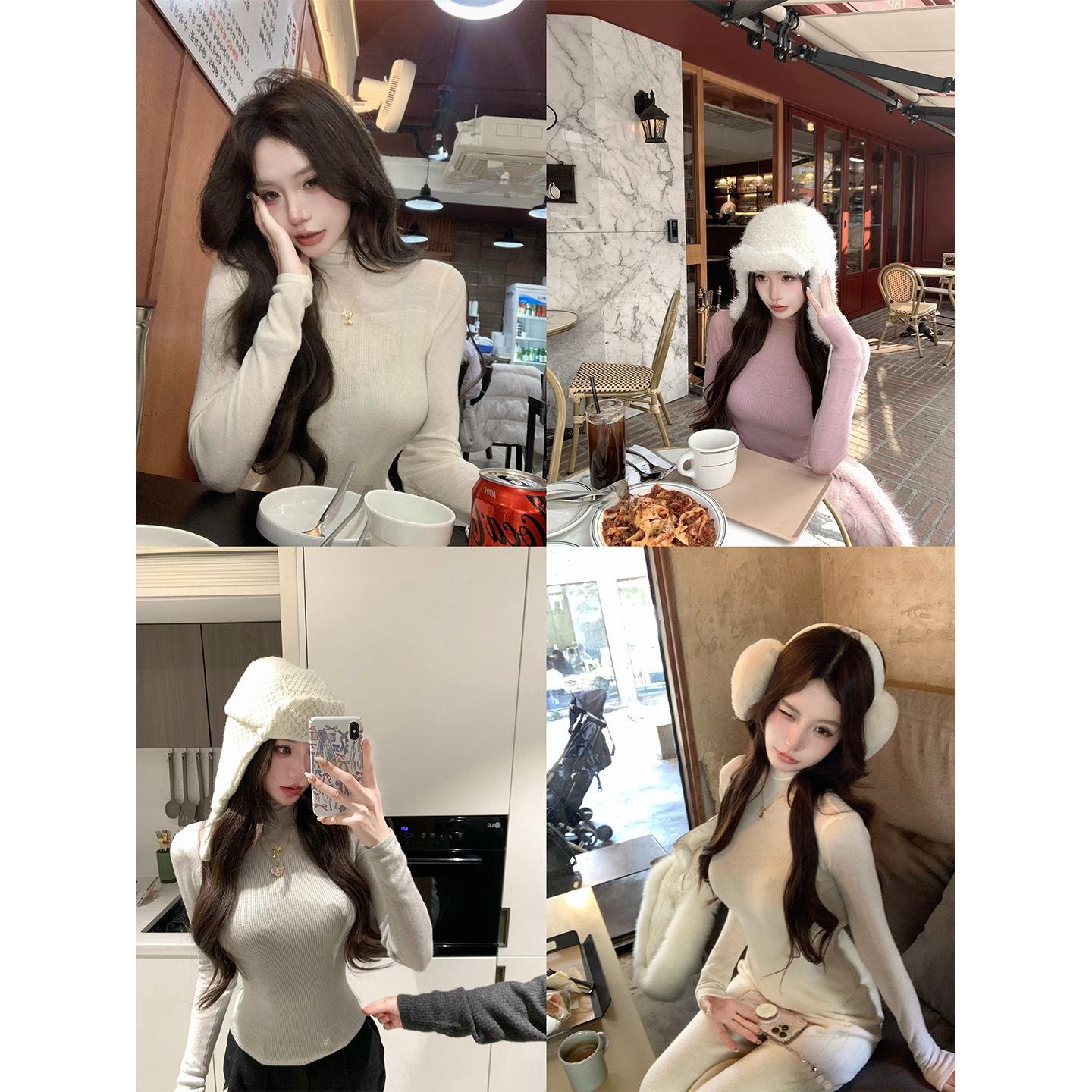 八盖pinkypiggy三色拼接针织衫