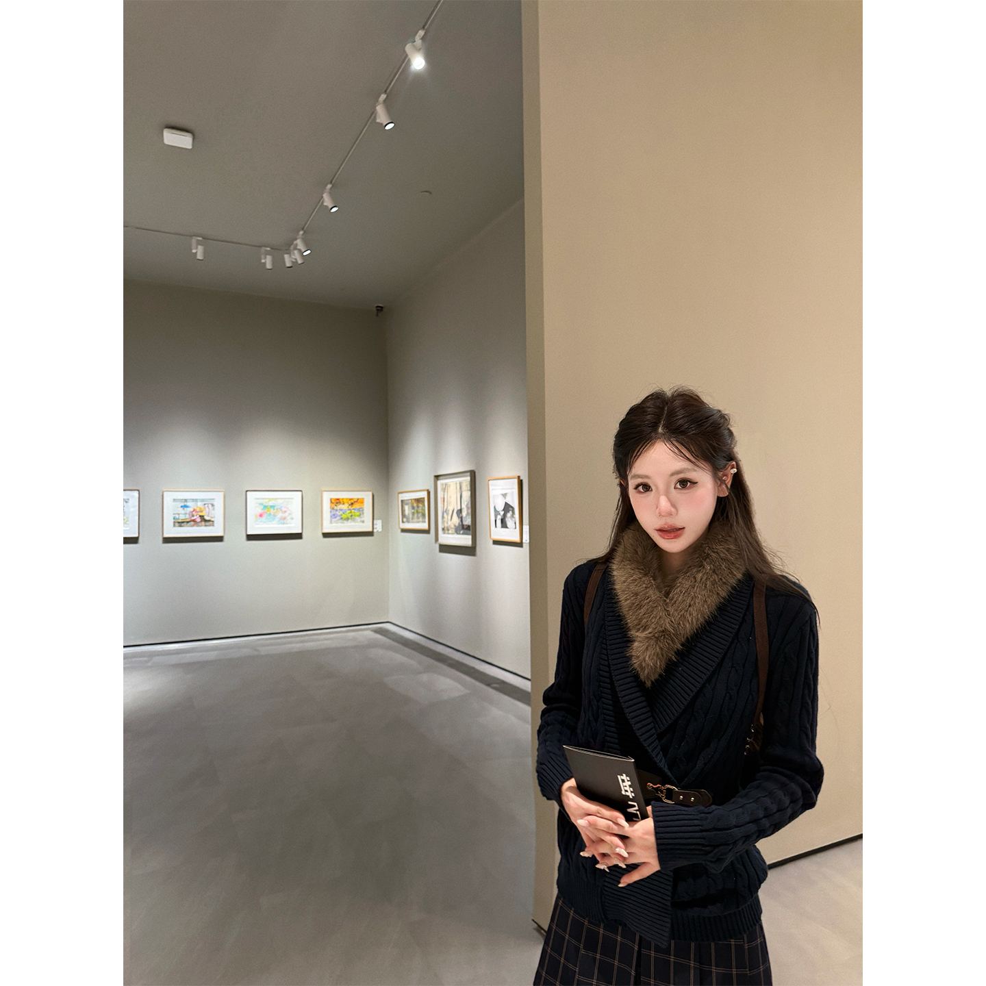 八盖pinkypiggy毛领上衣套装