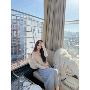 高智两色假两件羊毛针织套装 珐瑟旧约 上衣半裙 piggy 八盖pinky