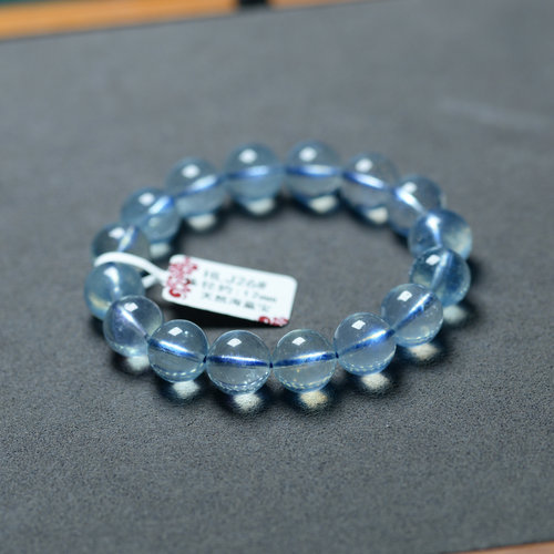 天然冰种海蓝宝手链女冰透体