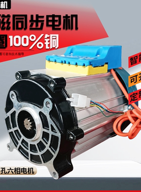 电动三轮车永磁同步电机大泰款六相永磁同步60V72V3000W5000W四孔