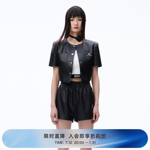 新品 REVAN芮范奧萊秋季 甜酷減齡PU皮小香外套RN70105184