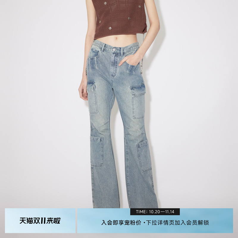 REVAN芮范奥莱2024夏季新品DirtyFit工装风牛仔裤RM31302163