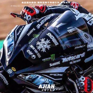 摩托车风挡贴纸 川崎 ZX-10R冬季测试 车头挡风玻璃全套防水版画