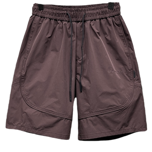 潮牌轻奢透气休闲短裤男夏季宽松纯色五分裤韩版青年帅气运动裤潮