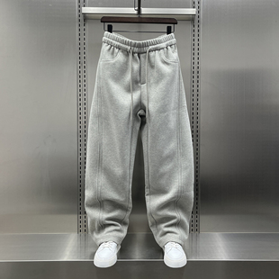 潮牌高级感设计纯色百搭运动裤 秋冬2025新款 加绒加厚休闲卫裤 男士