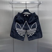 男士 痞帅潮牌刺绣沙滩裤 五分裤 薄款 宽松休闲速干冰丝运动短裤 夏季