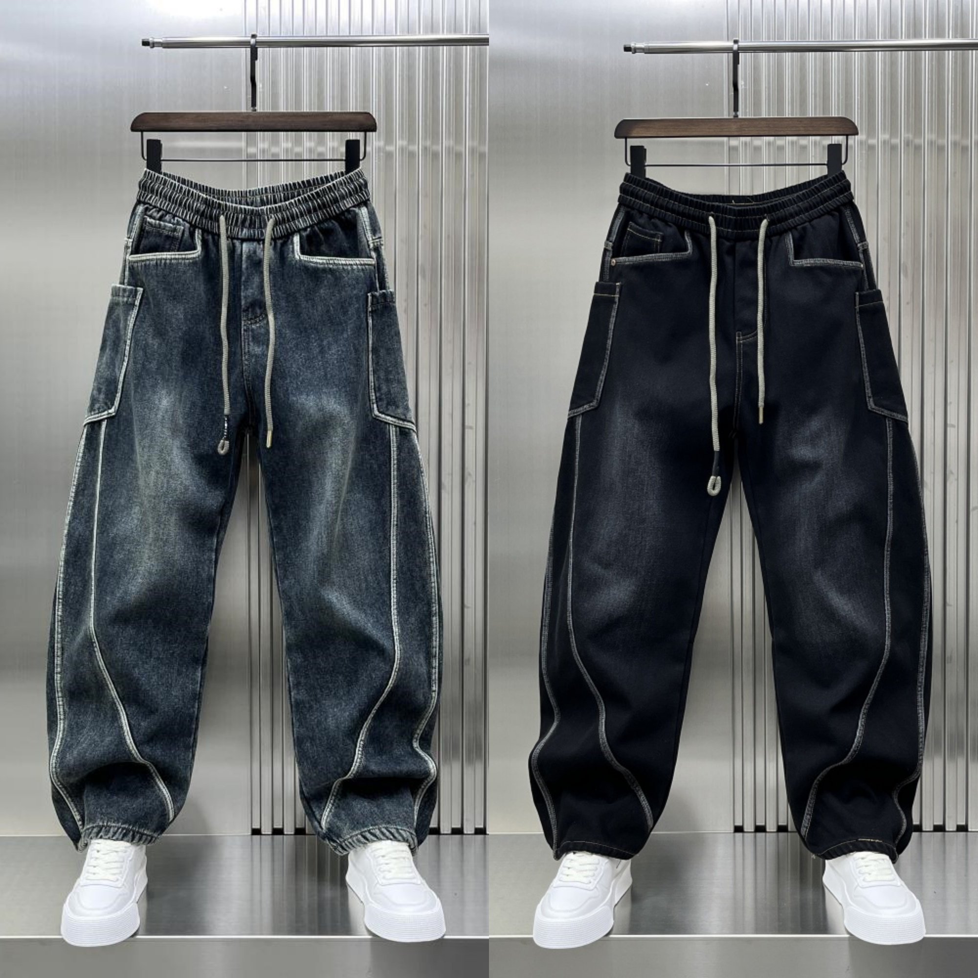 2024秋冬款保暖加绒牛仔裤