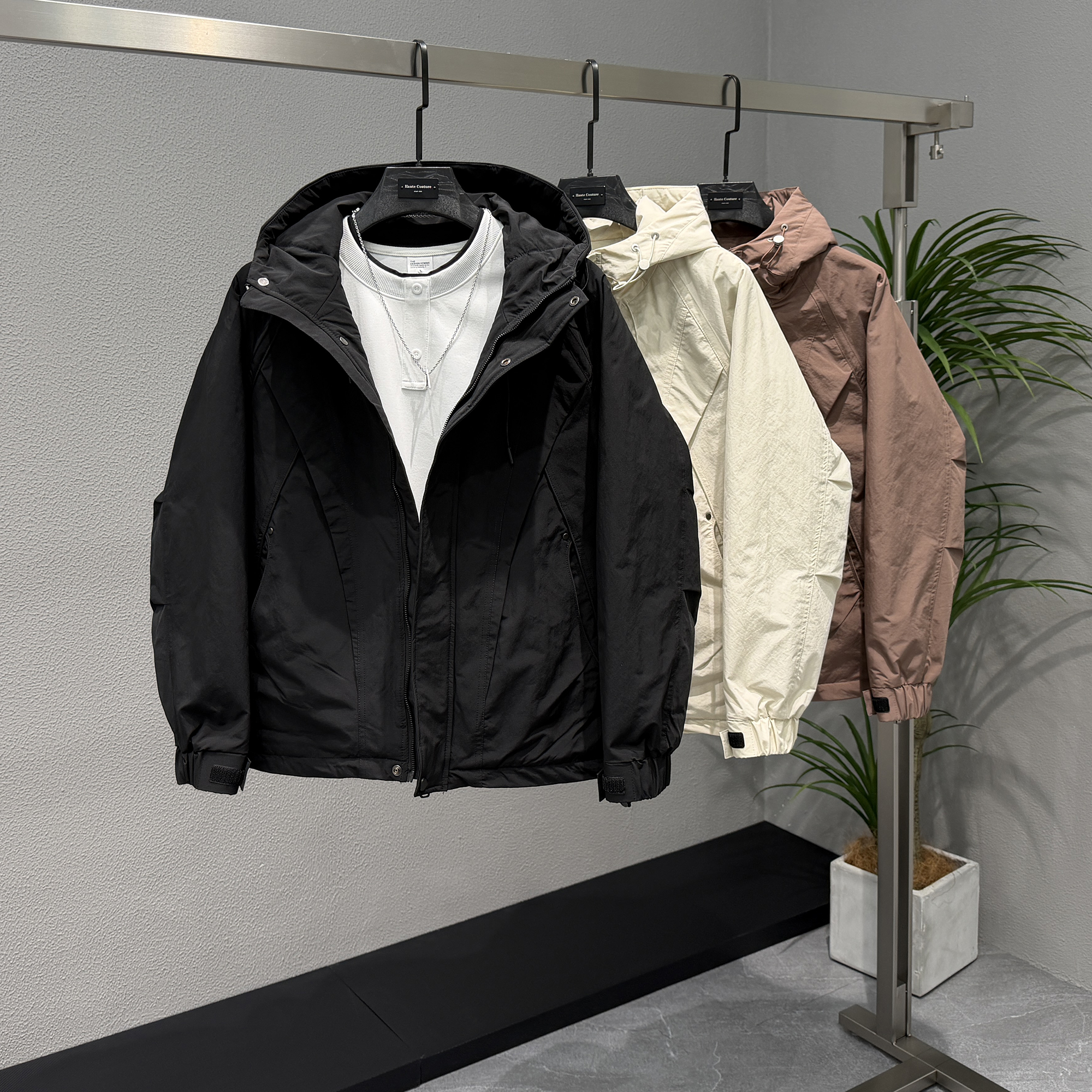 2025秋冬新款加棉加厚连帽夹克