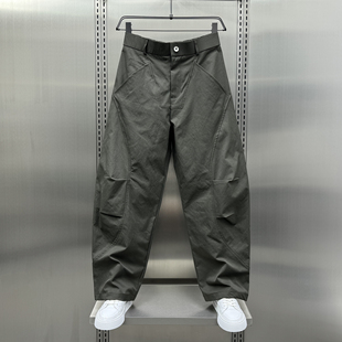 舒适百搭男裤 秋天裤 军绿色直筒休闲弯刀裤 大口袋阔腿裤 子宽松美式