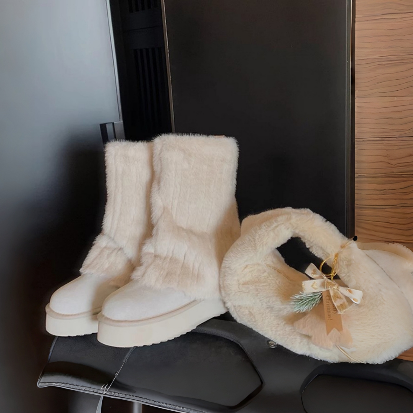 牛皮毛一体！冰岛圆头雪地靴女款