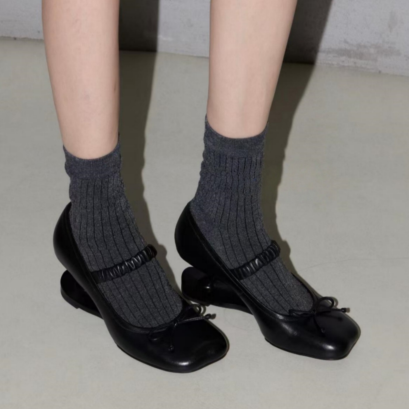 羊皮法式复古气质高跟鞋女一字松紧带悬浮异形跟蝴蝶结玛丽珍单鞋,女鞋,浅口单鞋,淘宝优惠券,粉丝福利购,淘宝优惠卷