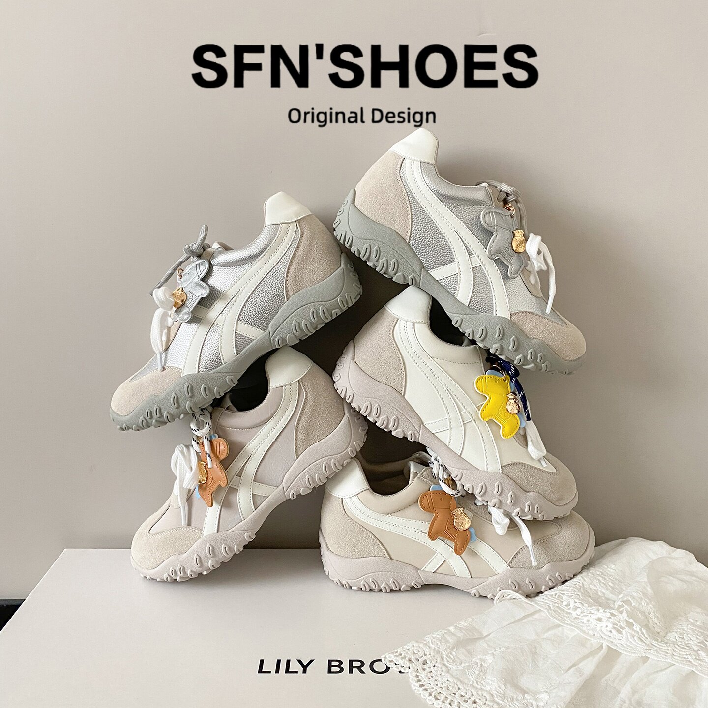 可爱风7cm内增高厚底德训鞋女2026款巨好看运动休闲鞋超火阿甘鞋