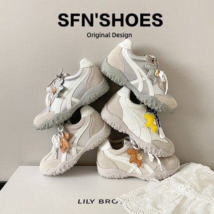 可爱风7cm内增高厚底德训鞋女2026款巨好看运动休闲鞋超火阿甘鞋