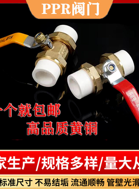 ppr水管配件阀门双活接铜球阀4分20加厚全铜热熔开关6分25 32阀门
