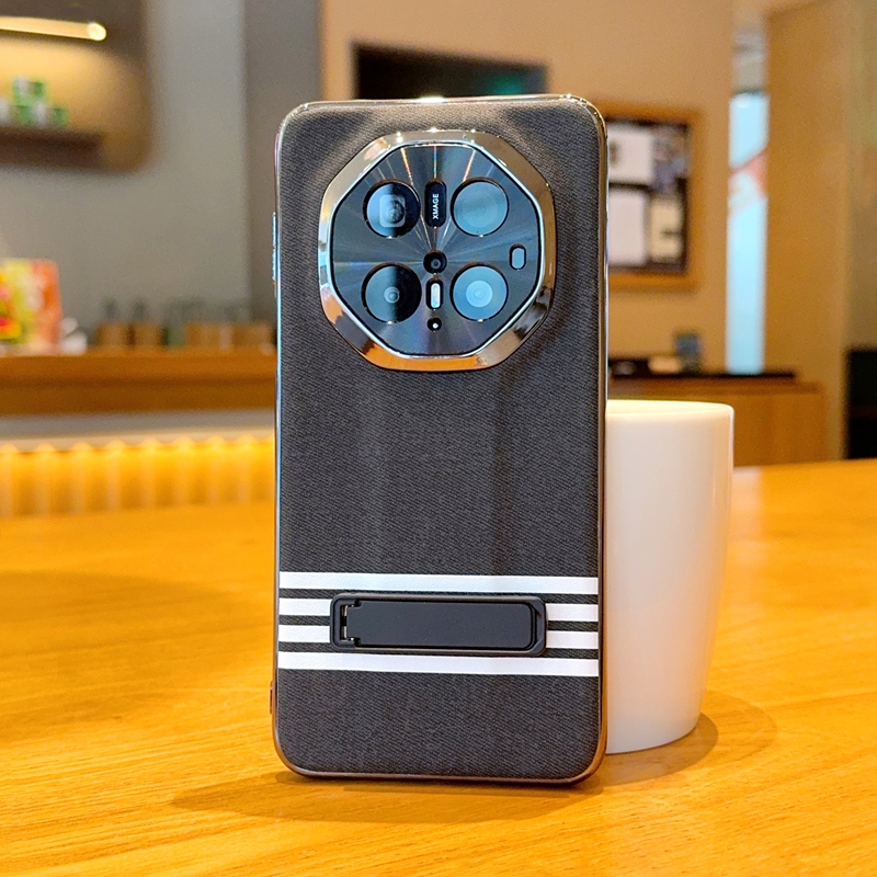 适用于华为mate70RS非凡大师手机壳网红皮纹华为mate70RS保护套电镀枪色全包防摔奢华时尚四行支架