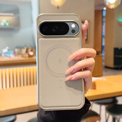 适用谷歌GooglePixel8手机壳磁吸闪电环谷歌9proXL保护套全包防摔谷歌9A网红电镀侧贴