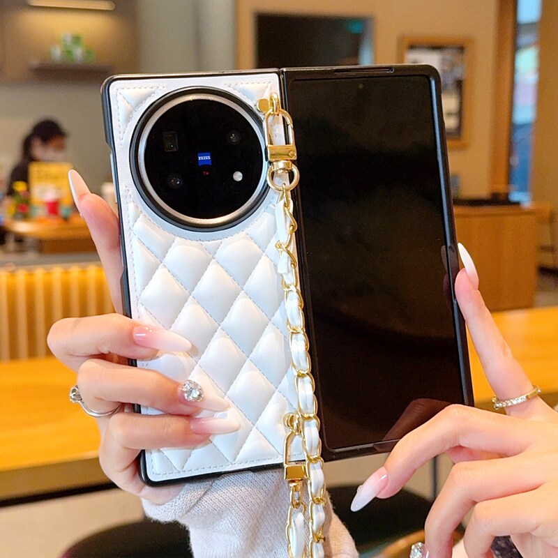 适用于vivoXFold6手机壳创意潮流斜挎背包链女款xfold6折叠防摔皮质硬壳保护套小香风时尚潮款