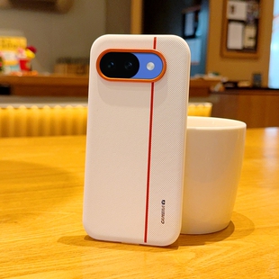 适用谷歌GooglePixel10A手机壳简约时尚高挡金属镜头圈谷歌10A硬壳商务网红保护套Pixel10A金甲三拼橙