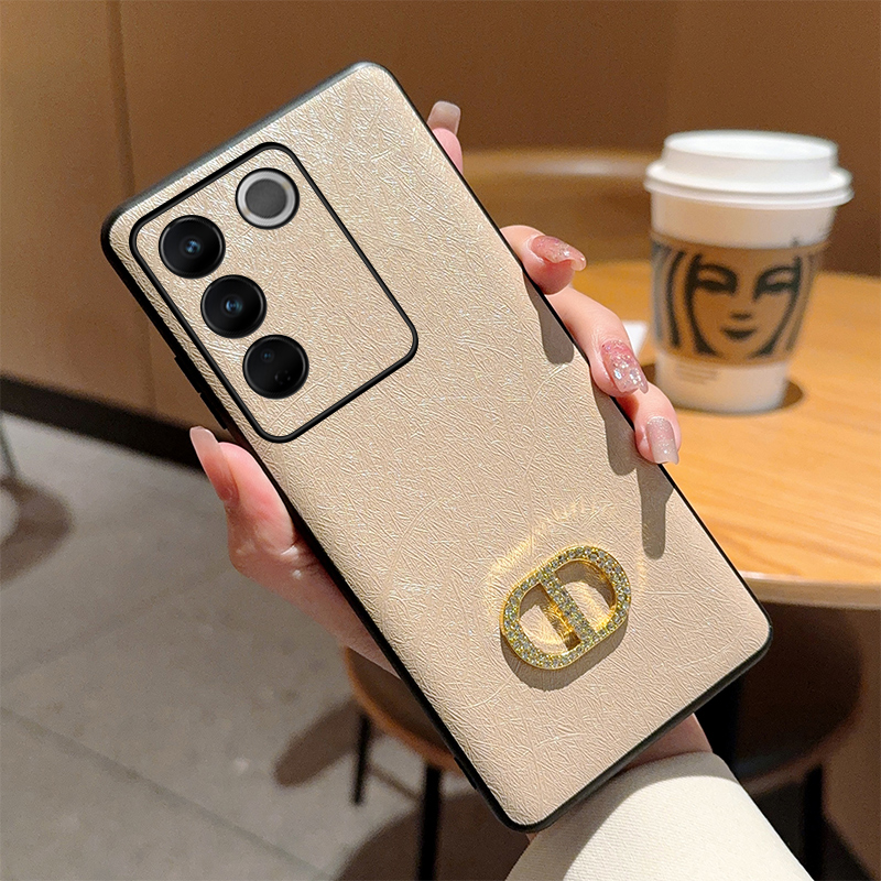 适用于vivos16手机壳新款蚕丝纹外壳vivoS16e潮牌字母CD碎钻女款高级感防摔保护套vivos16pro轻薄时尚奢华