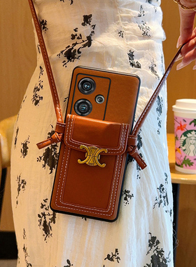 适用于努比亚Z50手机壳创意时尚蓝色复古花纹卡包挂绳努比亚Z50Ultra全包防摔皮质保护套z50ultra高级感外壳