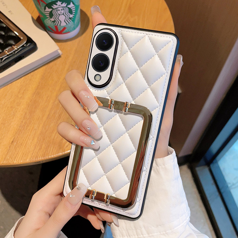 适用于三星S25Edge手机壳全包防摔奢华镶钻菱格小香风三星S25Edge保护套简约创意网红金属方扣支架