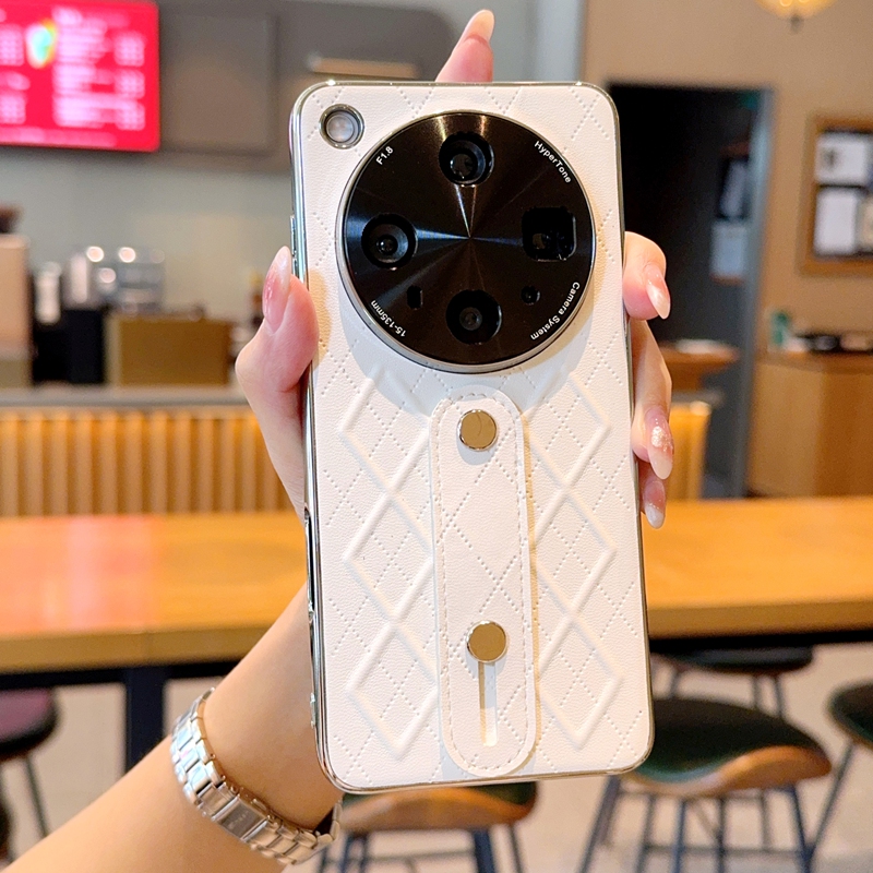 适用OPPOFindX8s手机壳简约商务纯色FindX8s+电镀电镀边框防摔硬壳创意FindX8Ultra菱格双色FindX8pro腕带款