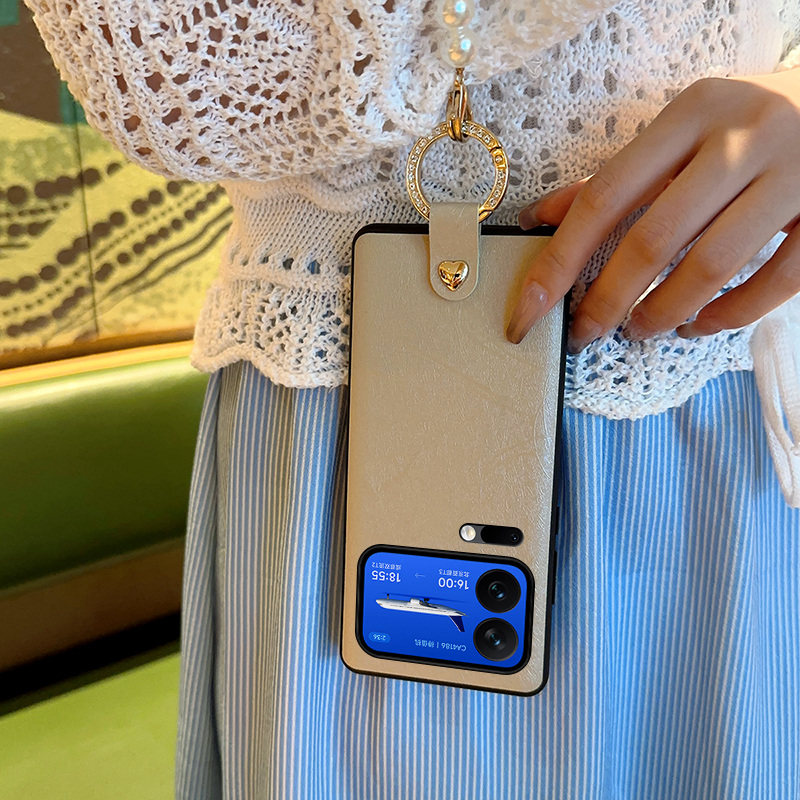 适用小米17手机壳全包防摔轻薄蚕丝纹硬壳小米17ProMax保护套简约闪钻指环xiaomi17pro便捷细珍珠手链女款