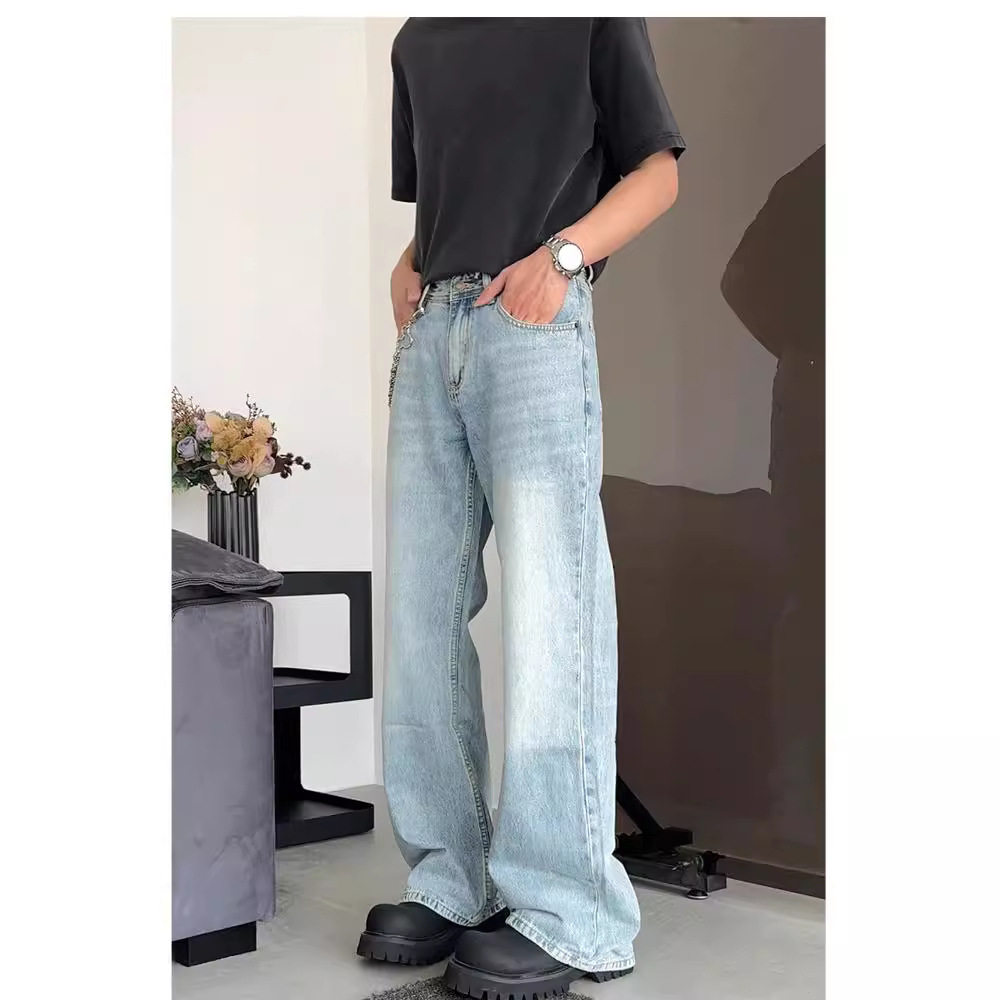 【冰蓝平替】春夏冰蓝微喇cleanfit显高显瘦美式高街复古牛仔裤男,男装,牛仔裤,淘宝优惠券,粉丝福利购,淘宝优惠卷