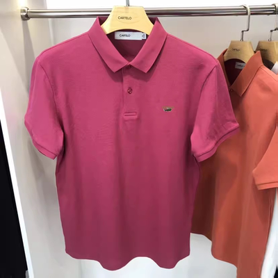 鳄鱼纯棉短袖POLO衫亮色男女同款