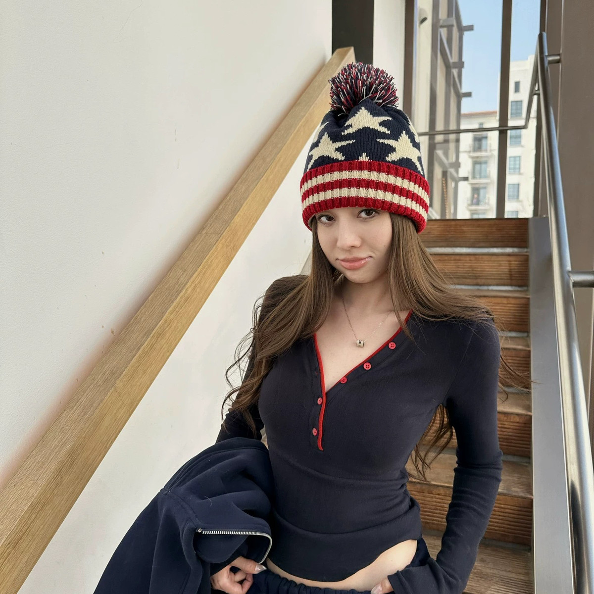 Simida斯密达-上新万能搭领口撞色收腰加绒打底打底衫S3068#