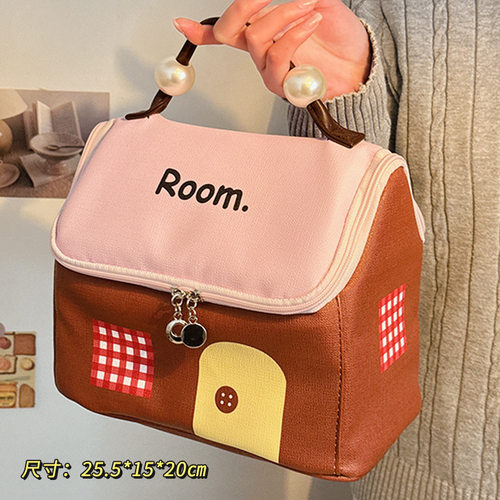 大容量小房子化妆包女大容量分区手提2025新款防水旅行便携收纳袋