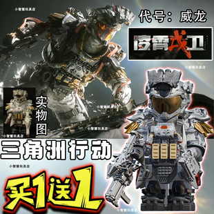 三角洲行动威龙红皮人仔凌霄戍卫蚀金玫瑰模型儿童拼装积木玩具6+