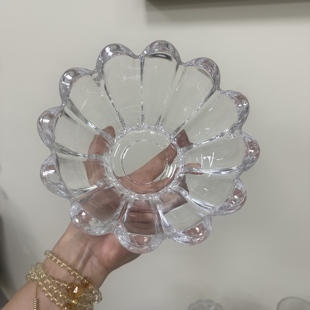 微瑕处理 捷克水晶花朵碗小吃零食碗客厅果斗沙拉碗果盘